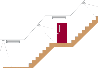 階段でのセンサー設置図