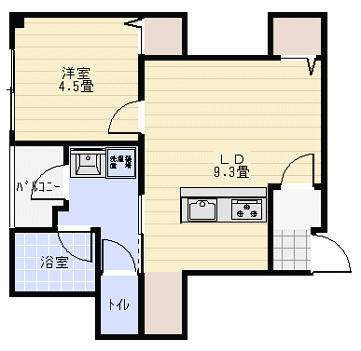 塚本オームハイツ402間取り図