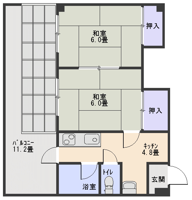 塚本オームハイツ403号間取り図