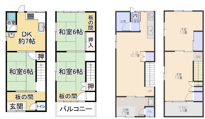 豊中市大黒町物件の間取り